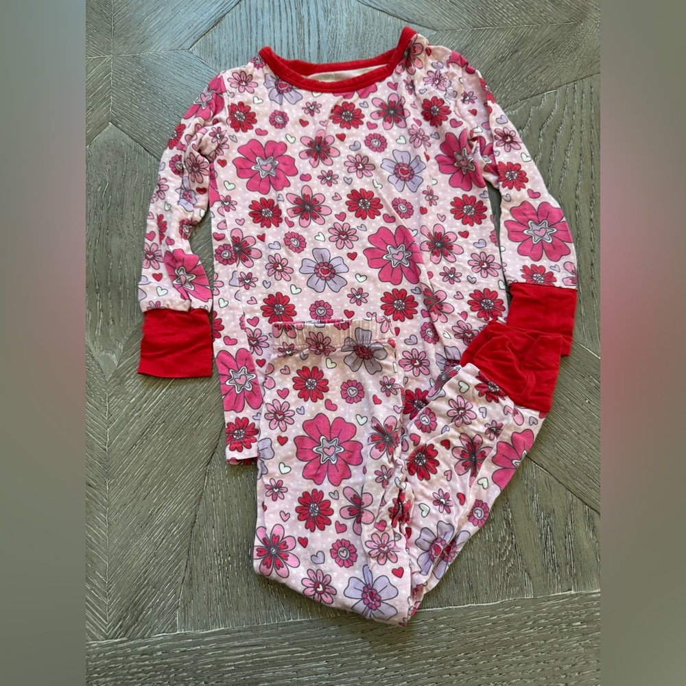 Birdie Bean Heart Floral Bamboo Pajama Set